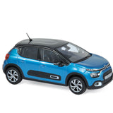 Citroën C3 2020 Blau und Schwarz 1:43