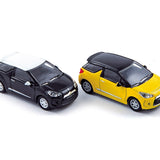 Citroën DS3 2010 Onyxschwarz und Pegasegelb 1:87