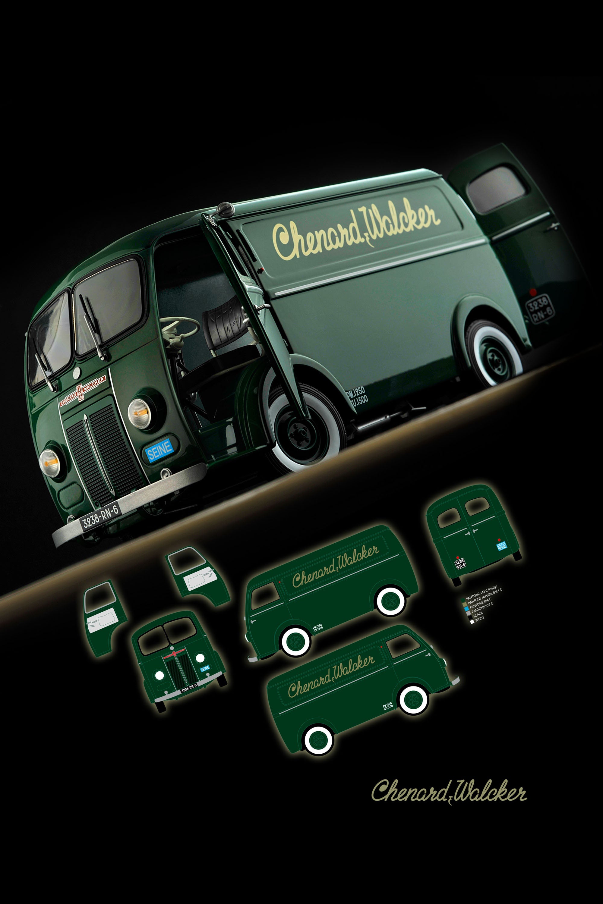 Miniature 1/43 , Norev , Chenard et Walcker 1500 Vals Miniature 1/43 , Norev , Chenard et Walcker 1500 Vals