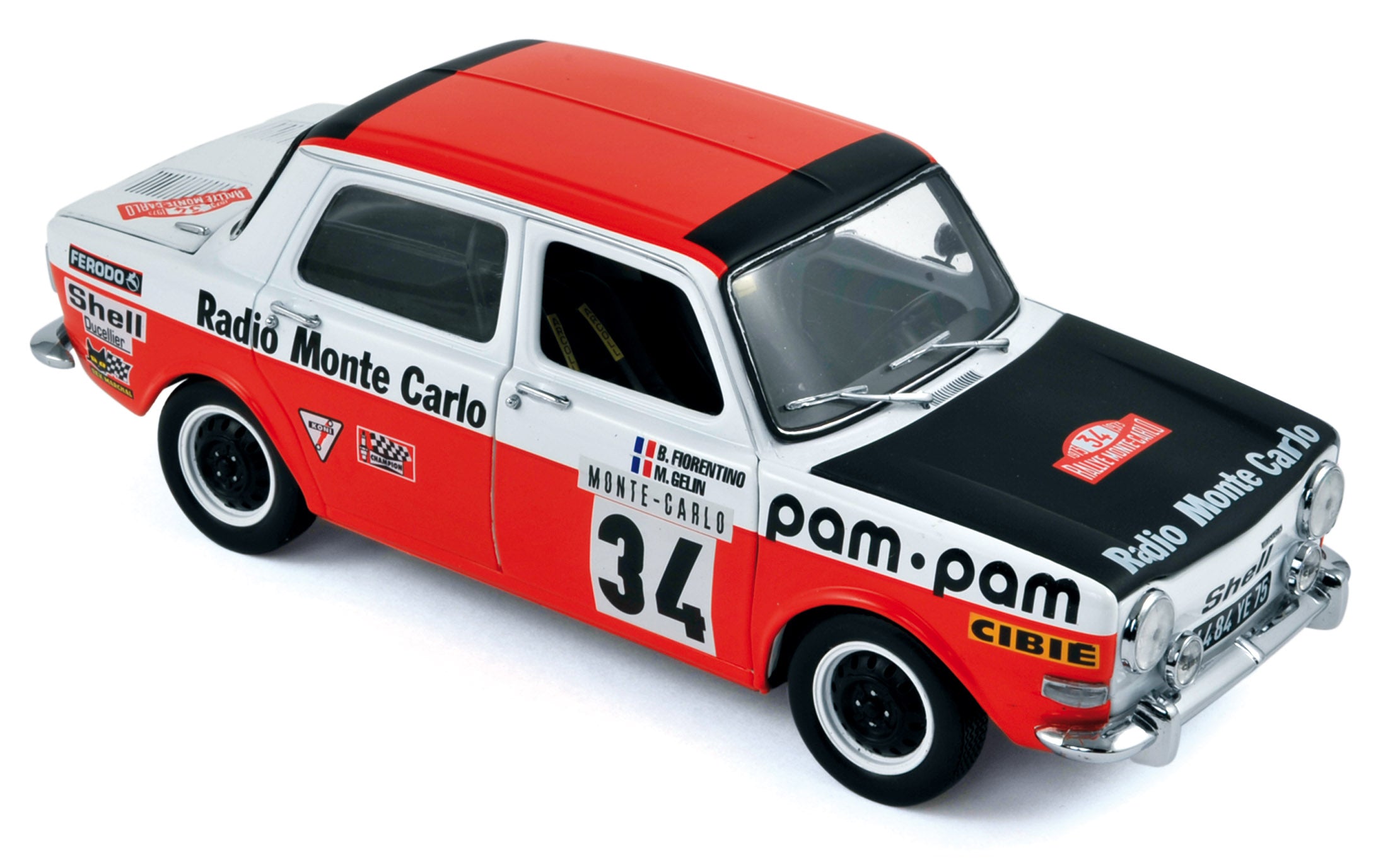 Simca 1000 Rally 2 1973 Rallye Monte Carlo Fiorentino/Gelin 1/18 – Norev