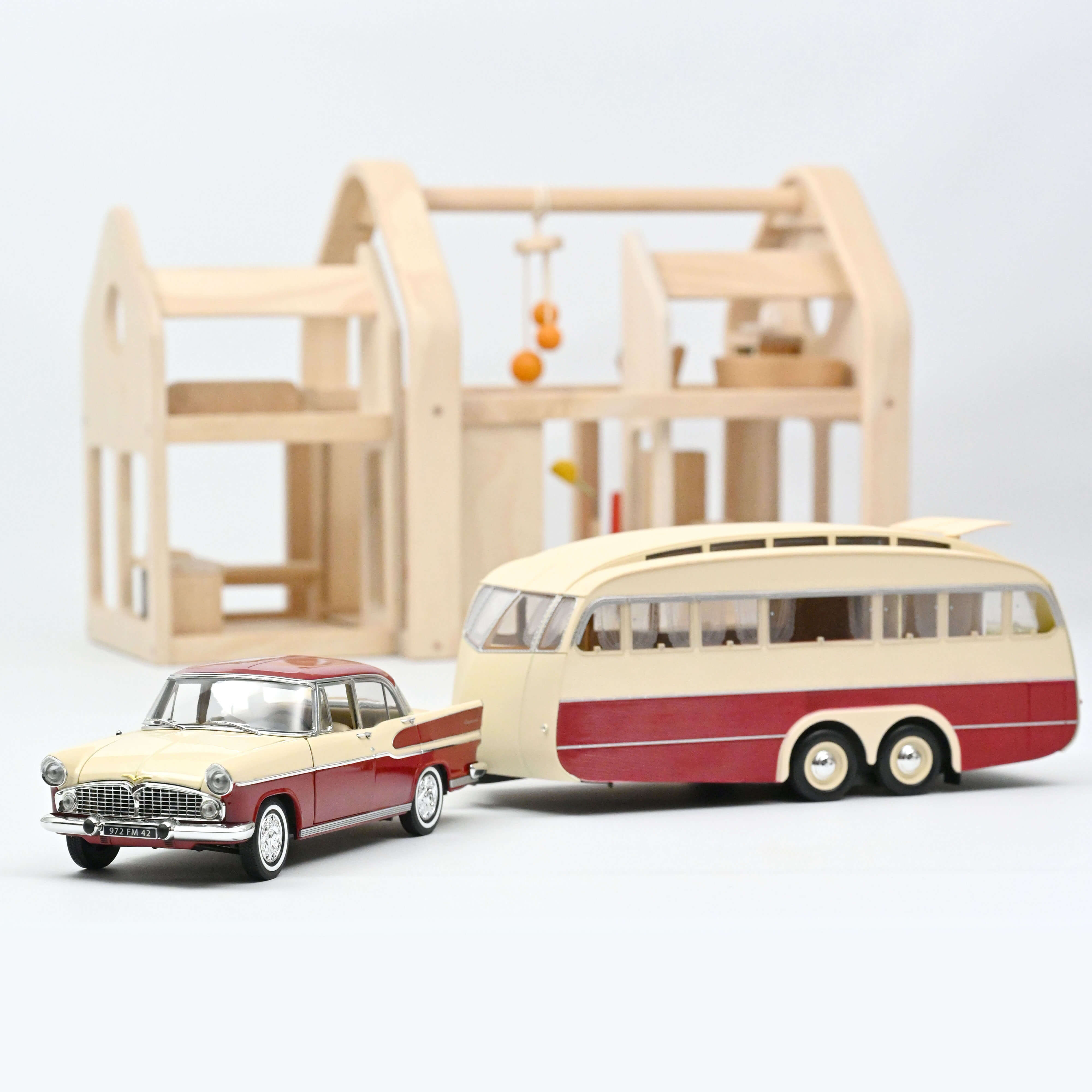 NOREV - 91 - Simca Chambord et Caravane Hon - Rouge et beige rosé - boite | BRICABOCK NOREV - 91 - Simca Chambord et Caravane Hon - Rouge et beige rosé - boite | BRICABOCK