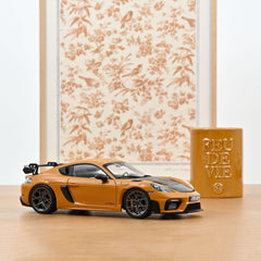 Porsche Cayman GT4 RS avec pack Weissach 2023 Jaune Bahama 1/18
