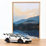 Porsche 911 GT3 RS Pack Weissach 2022 blanc et bleu indigo 1/18