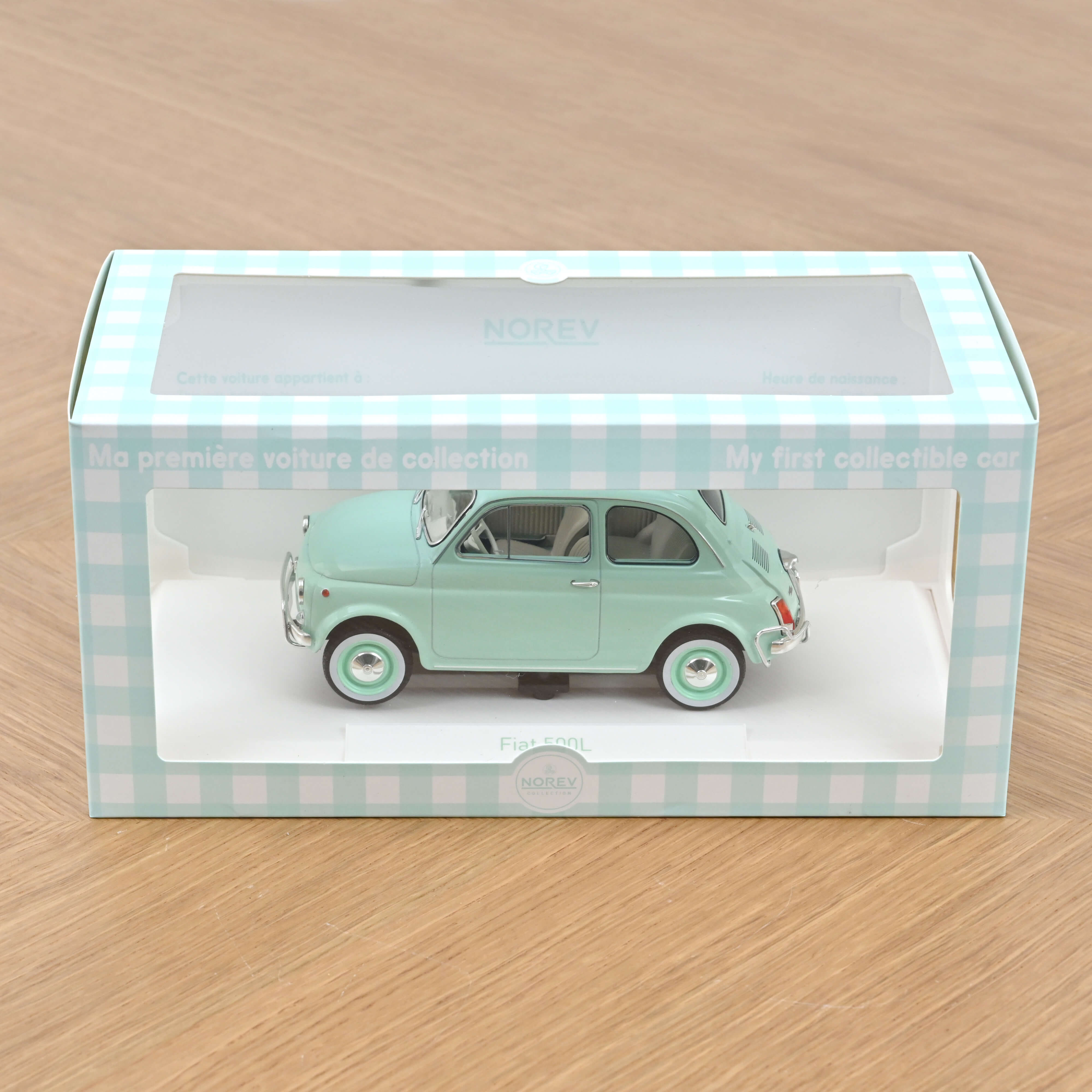 Fiat 500 L 1968 Pastel Blue birth gift 1/18