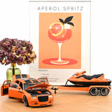 Chrysler 300C Norev von Parotech+Jet Ski Parotech Orange/Schwarz 1:18