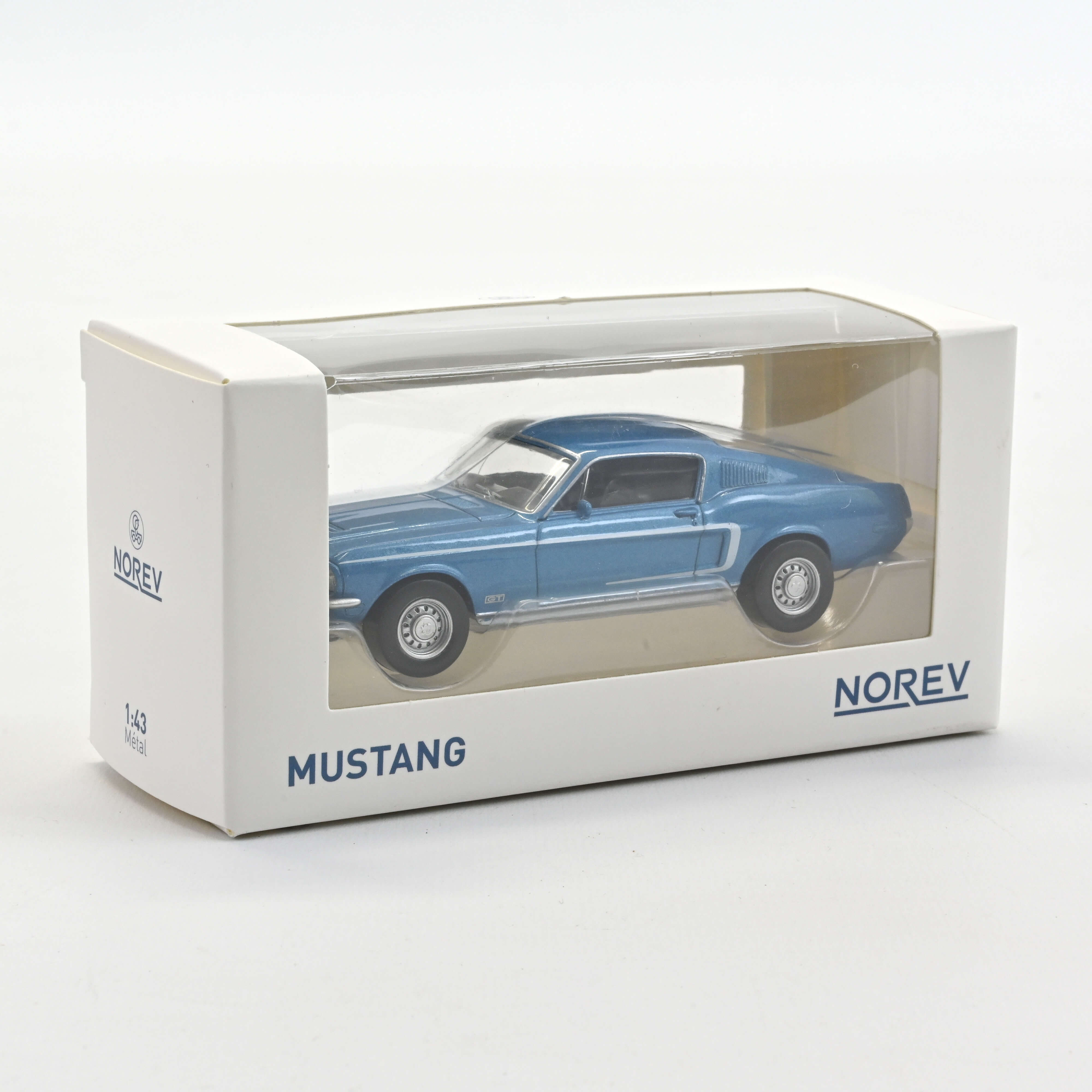 Ford Mustang GT Fastback 1968 Acapulco Blue Jet-car 1:43