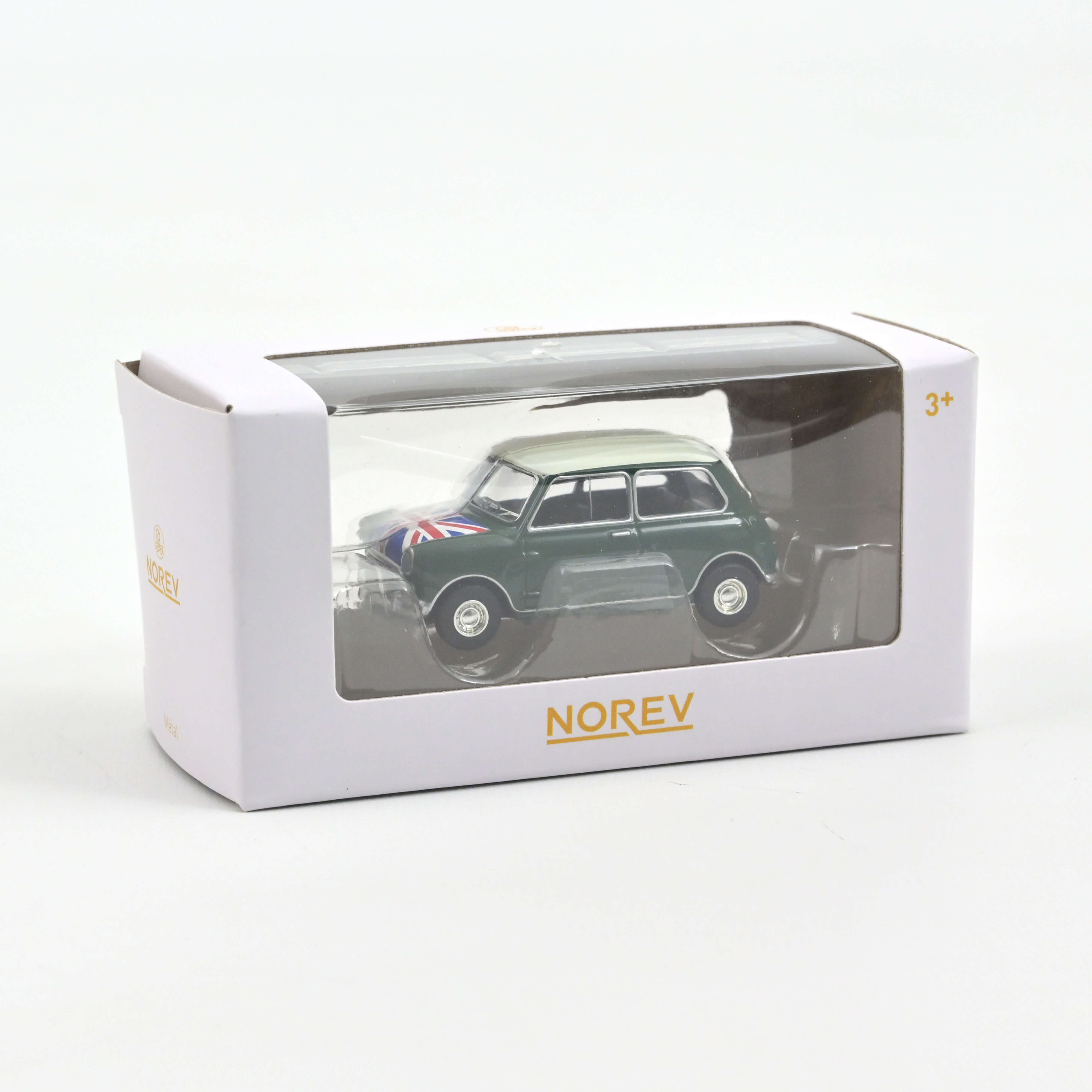 Mini Cooper S 1964 Mandelgrün mit Flagge auf der Motorhaube 1:54