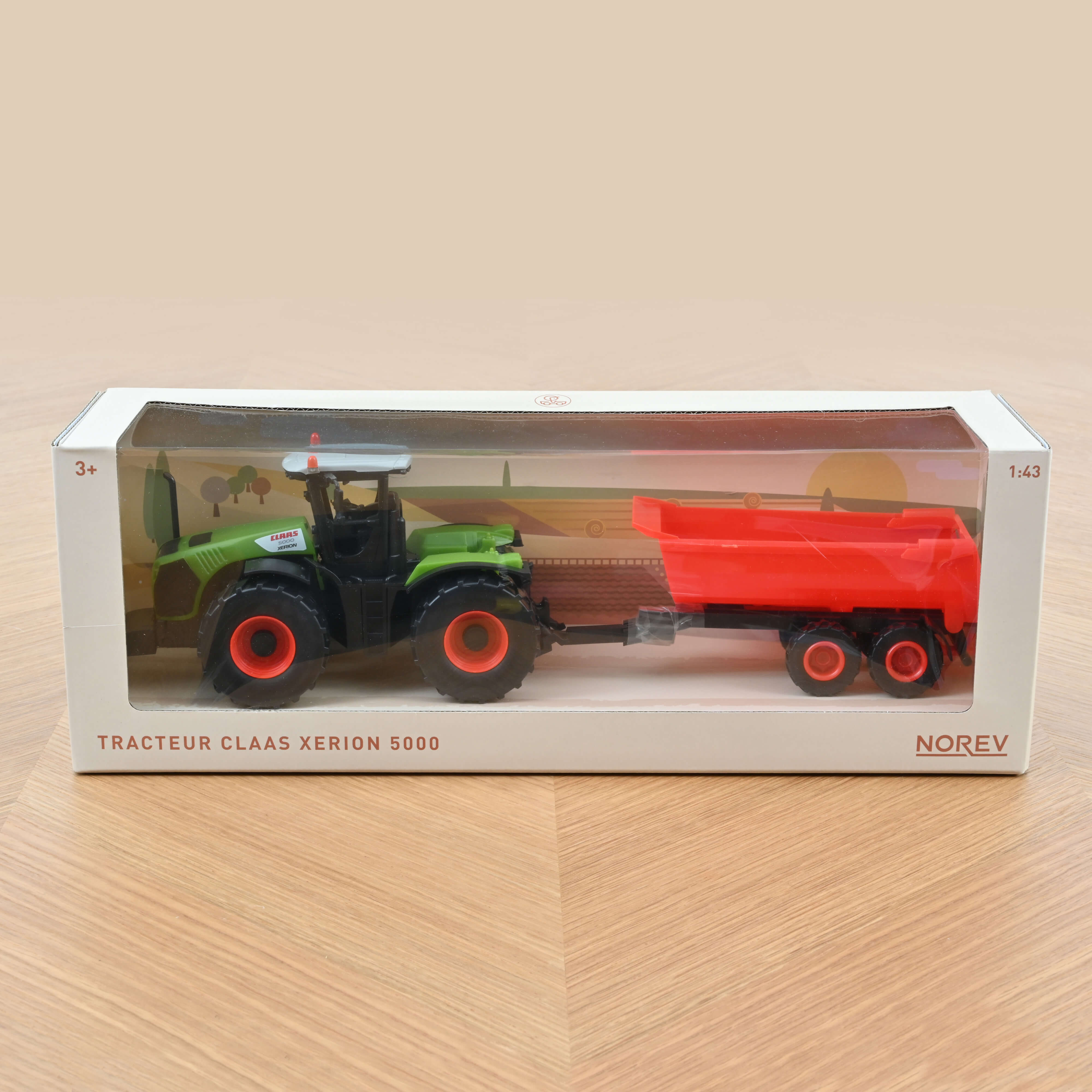 Tracteur CLAAS Xerion 5000 avec remorque Plastigam 1/43