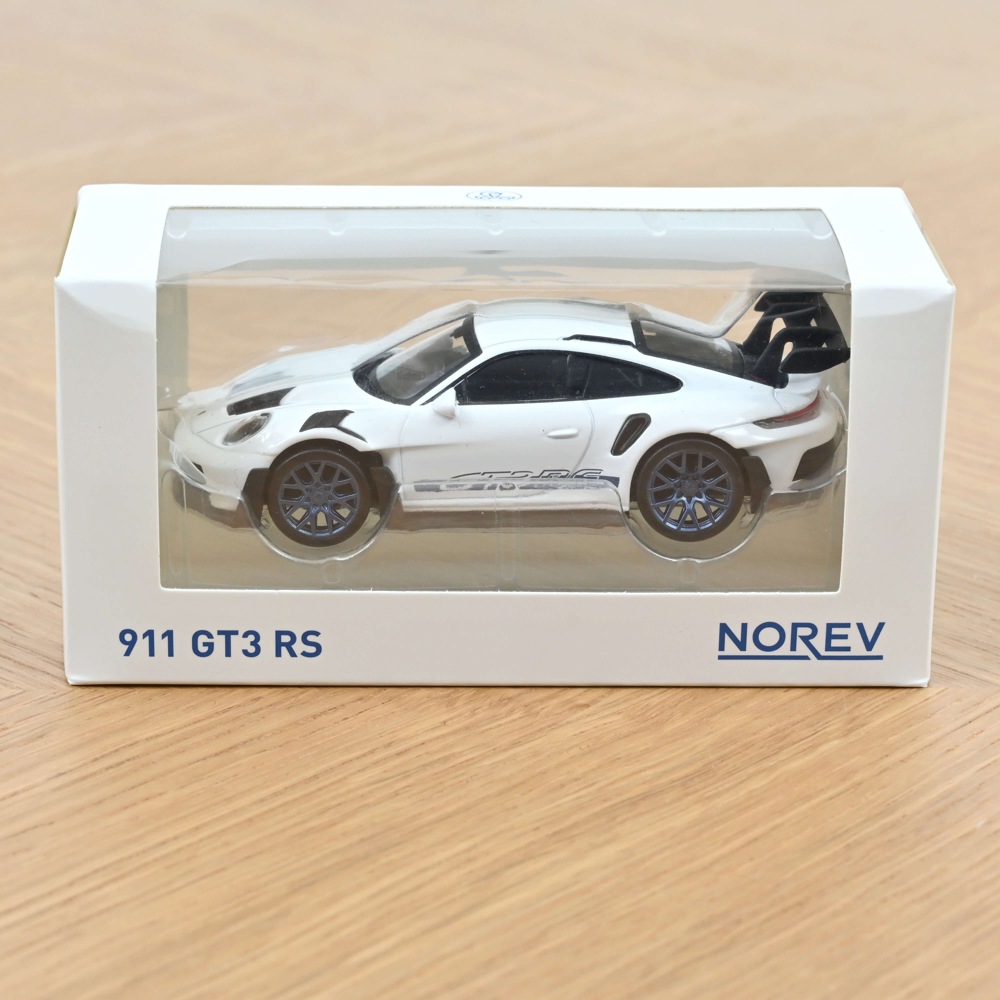 Porsche 911 GT3 RS 2022 White & Blue stickers Jet-car 1:43