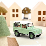 Land Rover Defender 1995 Grüner und weißer Jet-PKW 1:43
