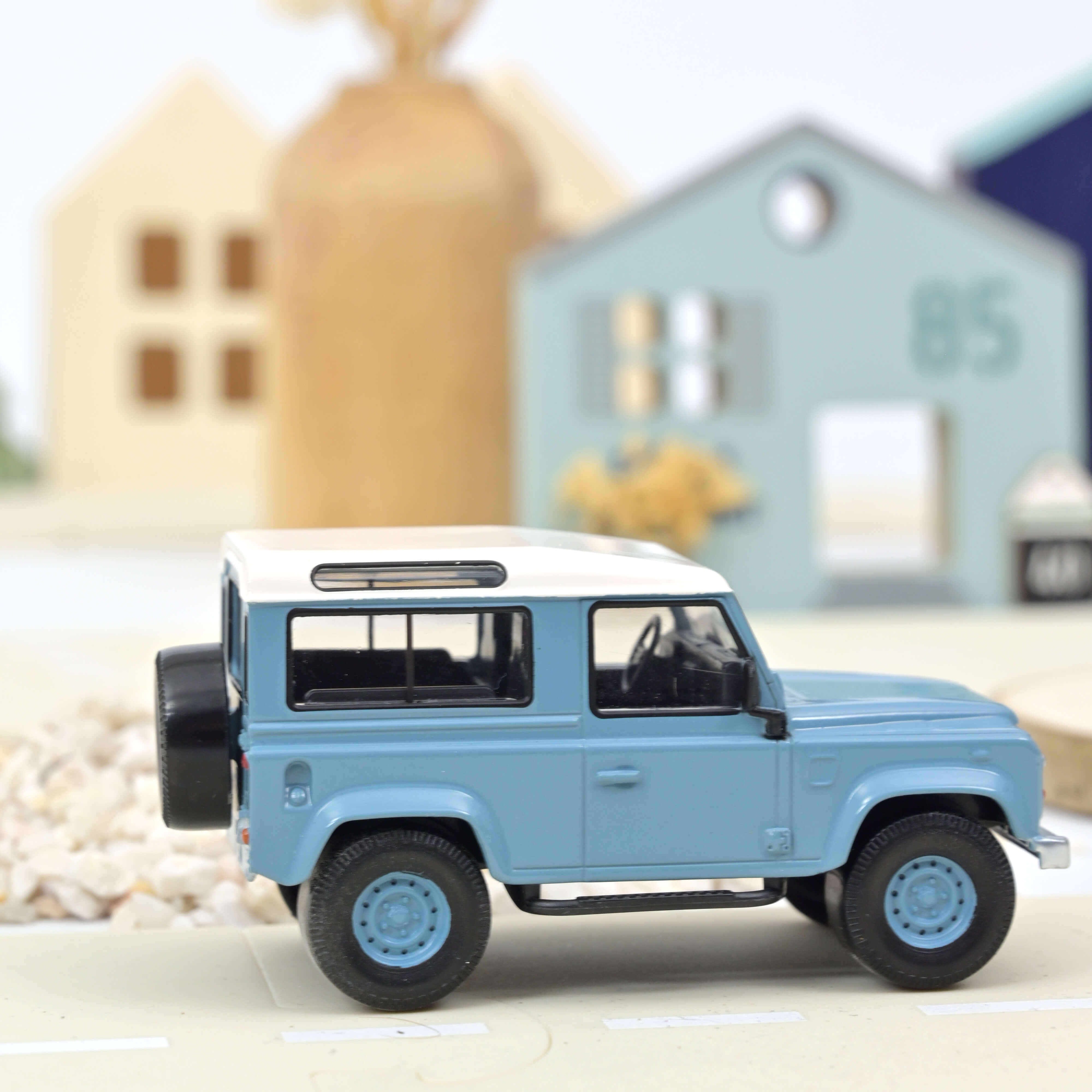 Land Rover Defender 1995 Blue and White Jet-car 1:43