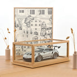 Display Box in Glass and FSC Oak NOREV 1:12