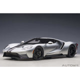 Ford GT 2017 Silber/Schwarzer Streifen 1:12