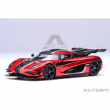 Koenigsegg One : 1 Apple red/Carbon fiber/Silver stripes 1:64