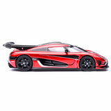 Koenigsegg One : 1 Rouge pomme/Fibre de carbone/Bandes argentées 1/64