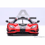 Koenigsegg One : 1 Apple red/Carbon fiber/Silver stripes 1:64