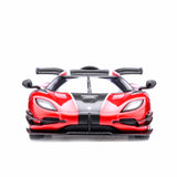 Koenigsegg One : 1 Rouge pomme/Fibre de carbone/Bandes argentées 1/64