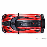 Koenigsegg One : 1 Apple red/Carbon fiber/Silver stripes 1:64