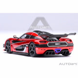 Koenigsegg One : 1 Apple red/Carbon fiber/Silver stripes 1:64