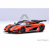 Koenigsegg One : 1 Lava orange/Kohlefaser/Silberstreifen 1:64