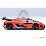 Koenigsegg One : 1 Lava orange/Kohlefaser/Silberstreifen 1:64