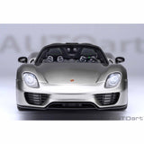 Porsche 918 Spyder Weissach Paket Flüssigmetall Silber 1:18