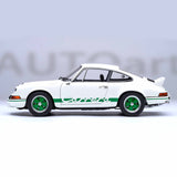 Porsche 911 Carrera 2.7 RS (Grand Prix blanc avec bandes vertes) 1/18