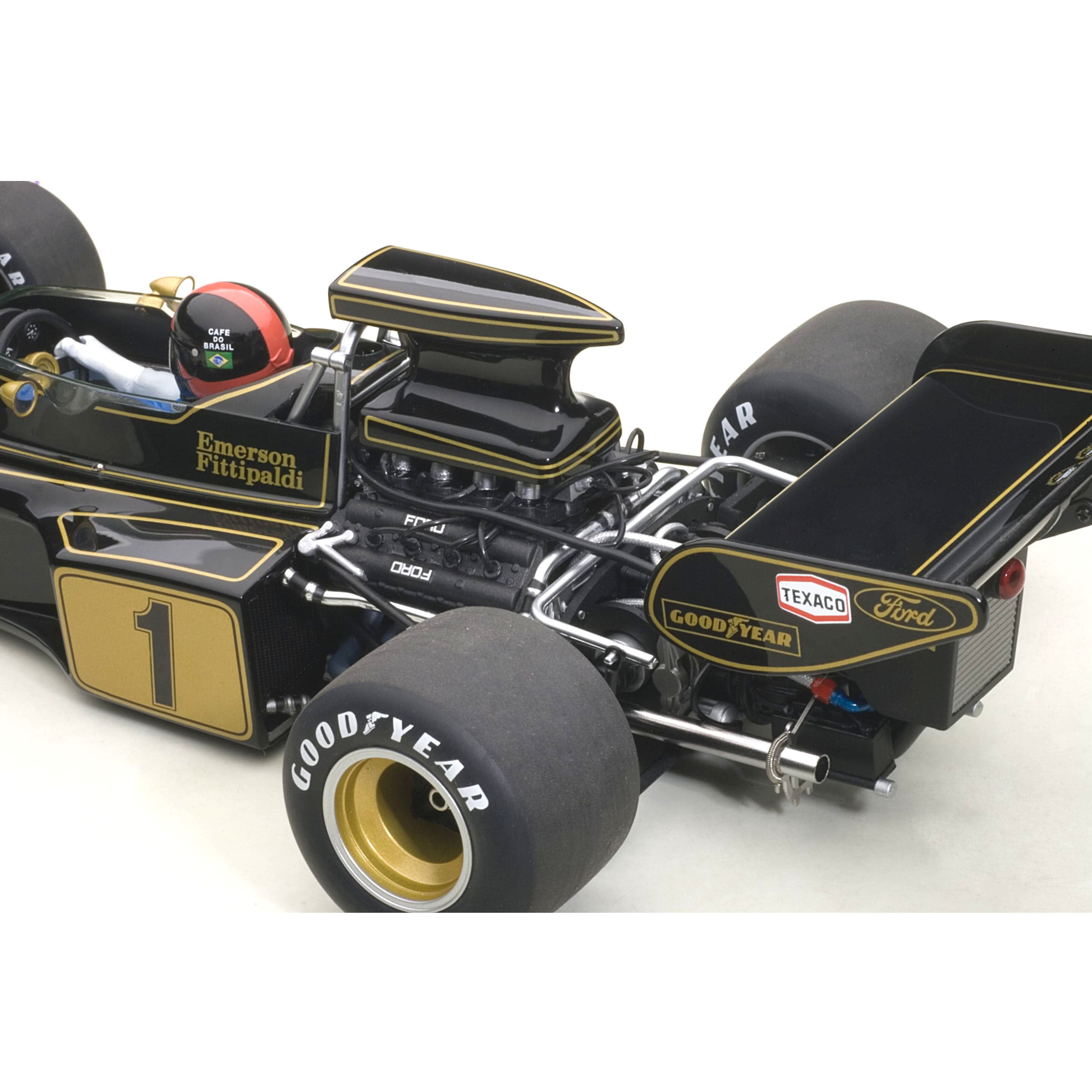 Lotus 72E 1973 Fittipaldi N°1 (with driver figure) 1:18