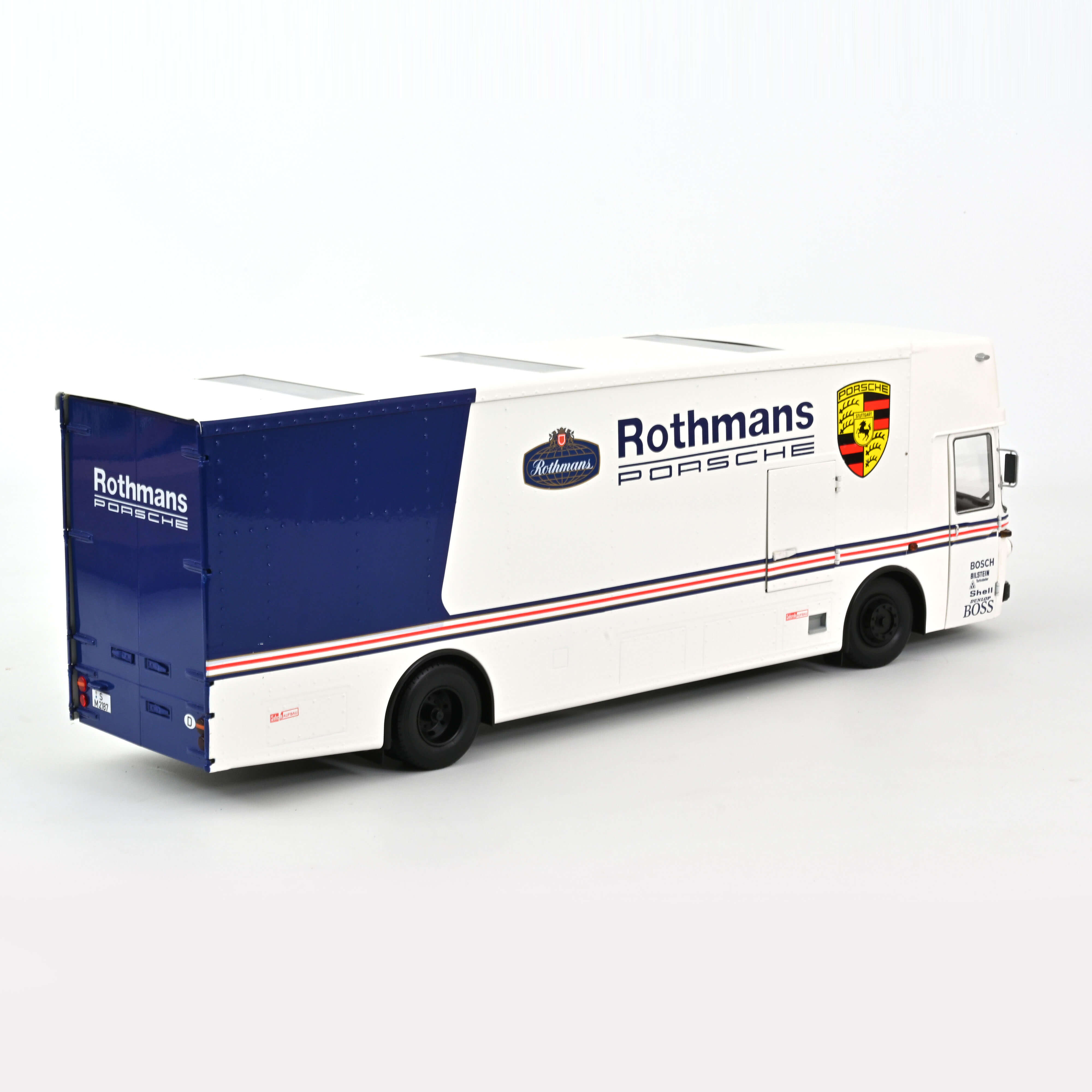 Mercedes O317 Porsche Racetransporter Rothmans 1:18