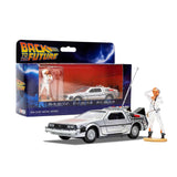 Delorean Retour vers le futur avec la figurine Doc Brown 1/36