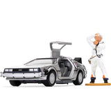 Delorean Retour vers le futur avec la figurine Doc Brown 1/36