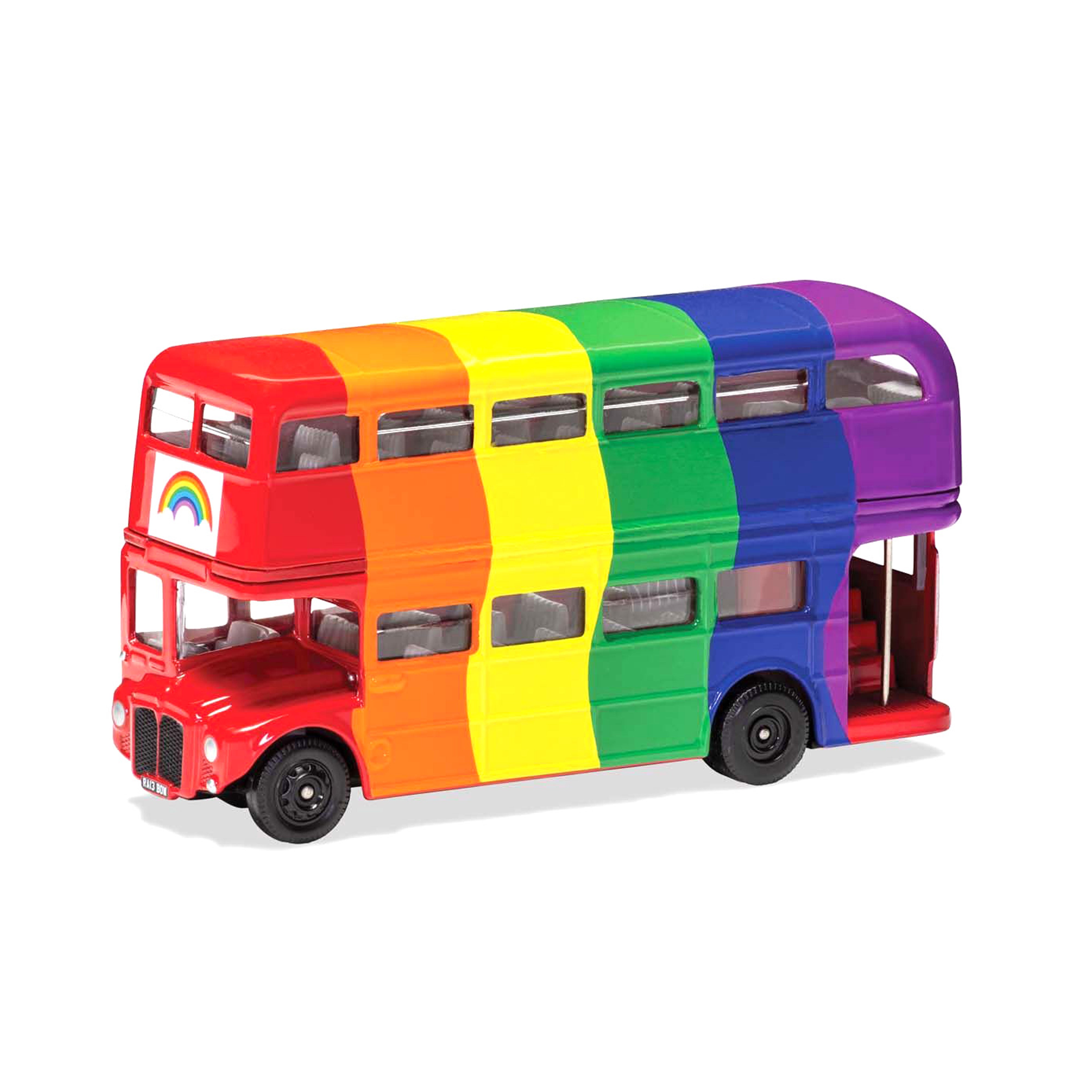 Londoner Bus Regenbogen 1:64