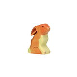 Figurine de Lapin assis en bois