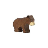 Figurine de petit Ours brun en bois