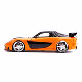 Mazda RX-7 with Han's figure Metallic Orange "Fast&Furious" 1997 1:24