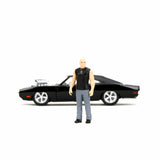 Dodge Charger with Dom's figure Black "Fast&Furious" 1970 1:24