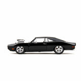 Dodge Charger with Dom's figure Black "Fast&Furious" 1970 1:24