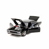 Dodge Charger with Dom's figure Black "Fast&Furious" 1970 1:24