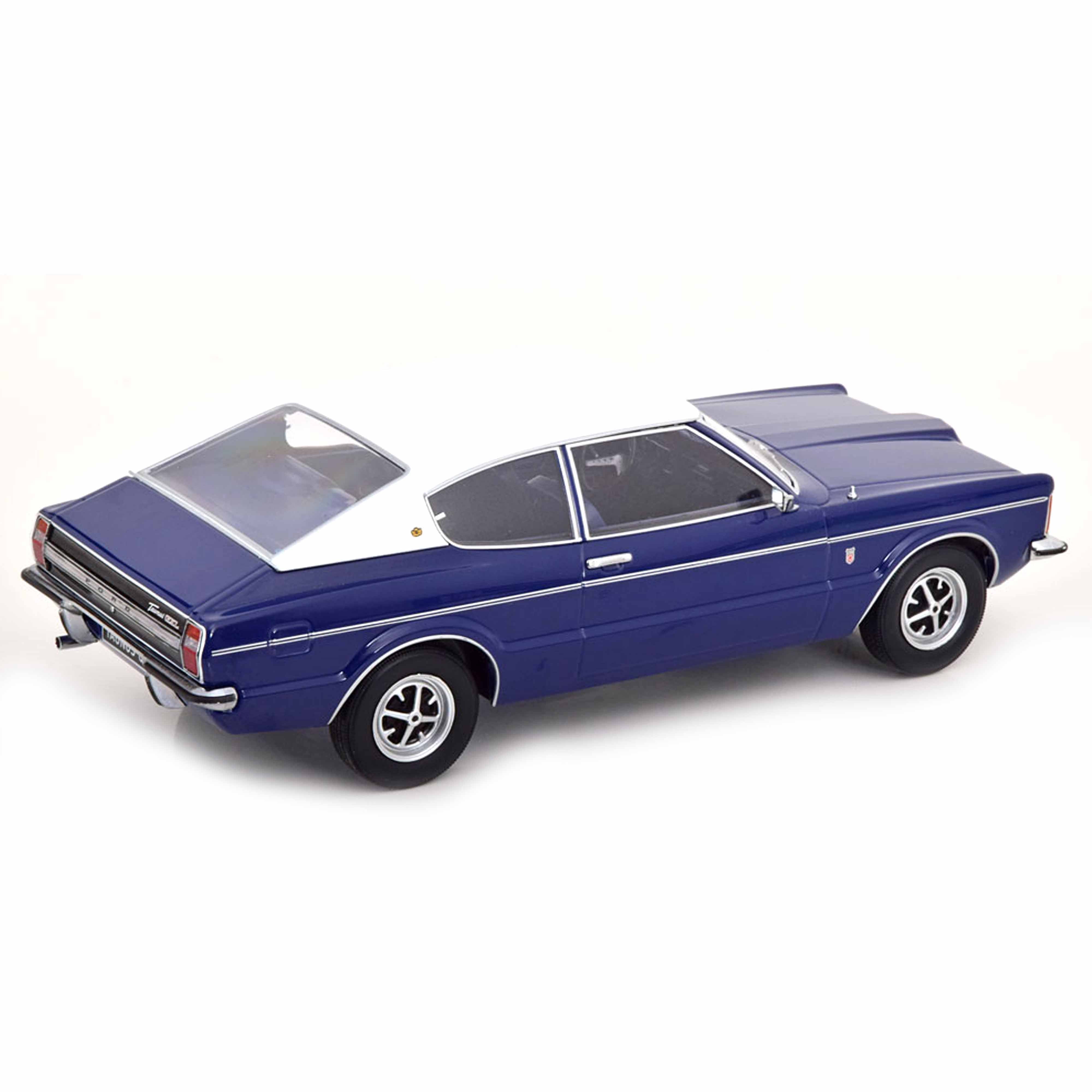 Ford Taunus GXL Coupe 1971 Bleu Foncé/Toit Blanc 1/18