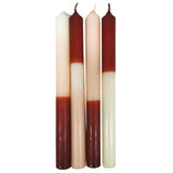 Set of 4 two-tone long candles in Nudes