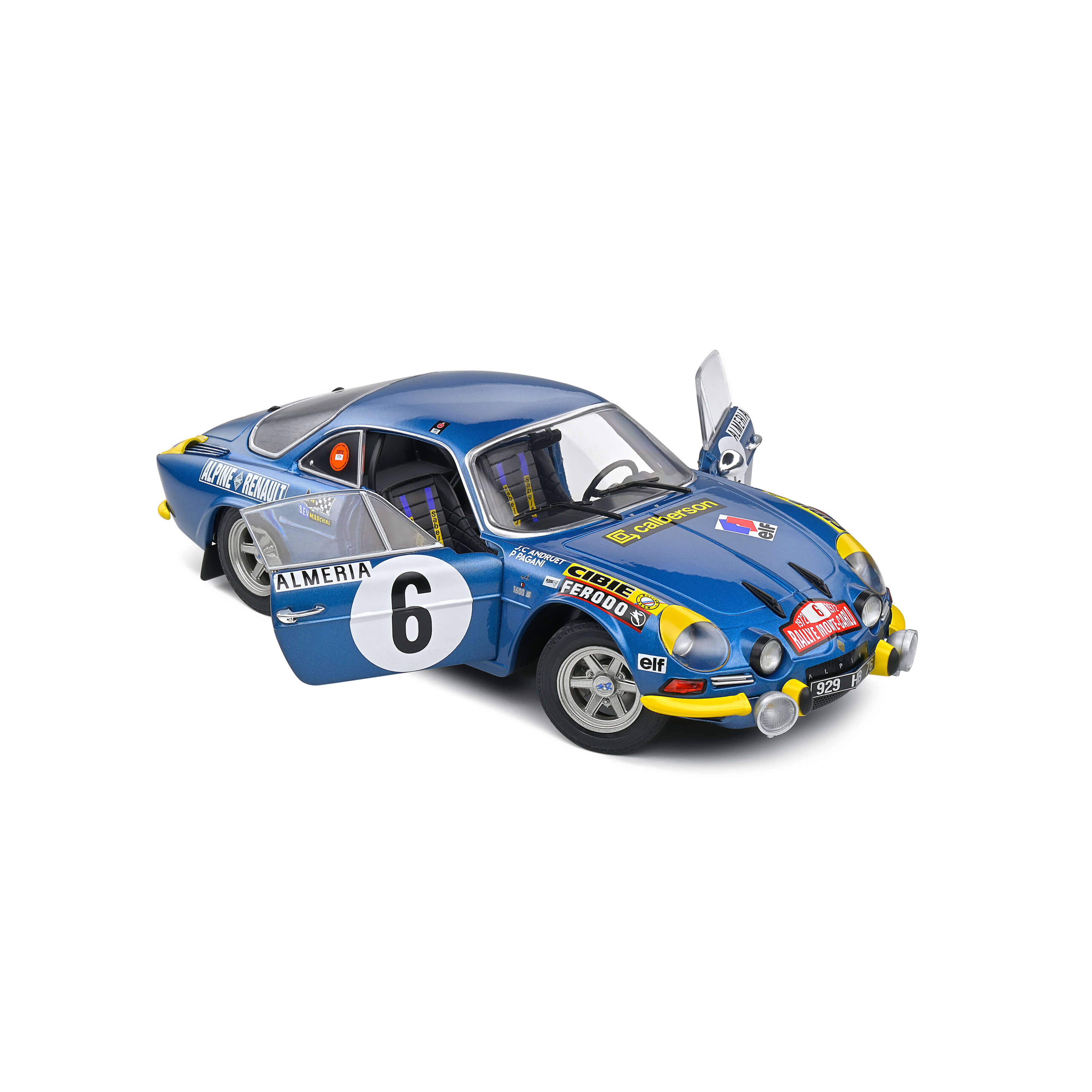 Alpine A110 1600S Bleu N°6 Andruet/Pagani Rallye MonteCarlo 1972 1/18