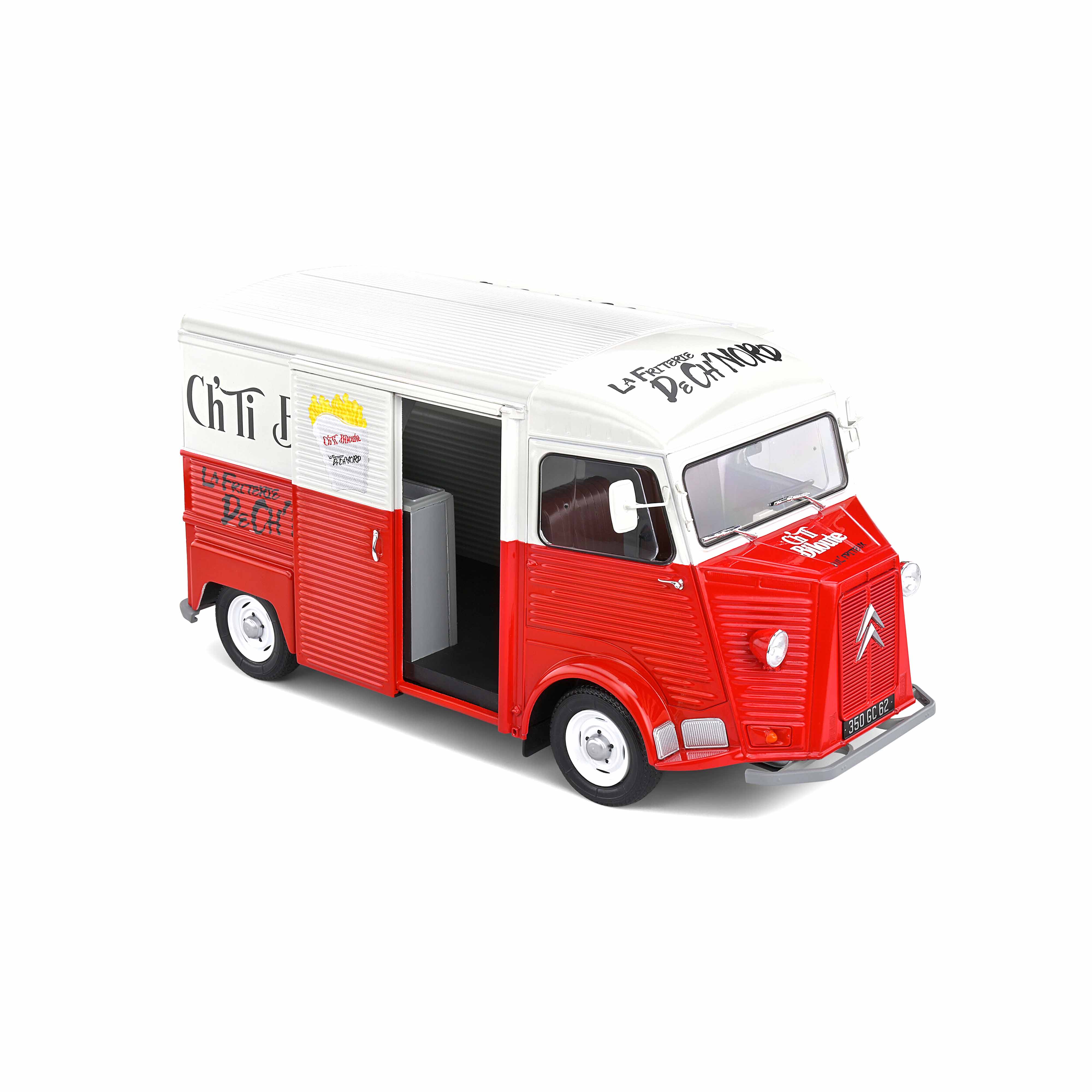 Citroën Type H Friterie "Ch'ti Biloute" Weiss & Rot 1969 1:18