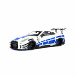 Nissan GT-R (R35) W/Liberty Walk Body Kit 2.0 White&Blue Stripes 1:18