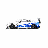 Nissan GT-R (R35) W/Liberty Walk Body Kit 2.0 Weißblaue Streifen 1:18